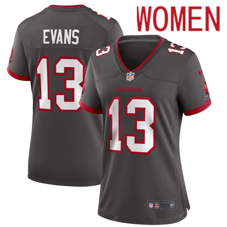 Women Tampa Bay Buccaneers #13 Mike Evans Nike Pewter Alternate Game NFL Jersey